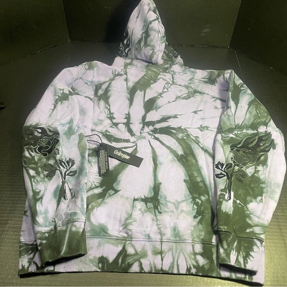 BNWT CIVIL REGIME BLACK ROSE HOODIE LAVENDER DREAM WASH LRG MENS UNISEX HOODIE - Picture 12 of 16